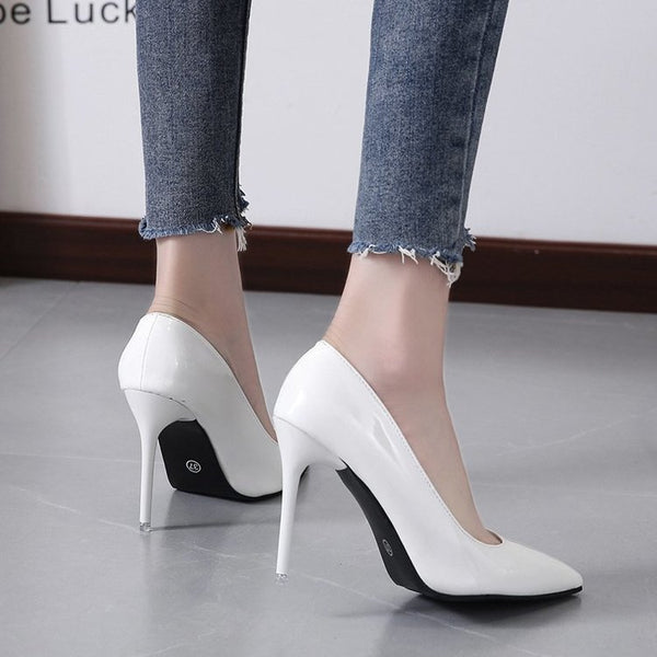 Pointed Stiletto Low-cut Heel Shoes Plus Size Women