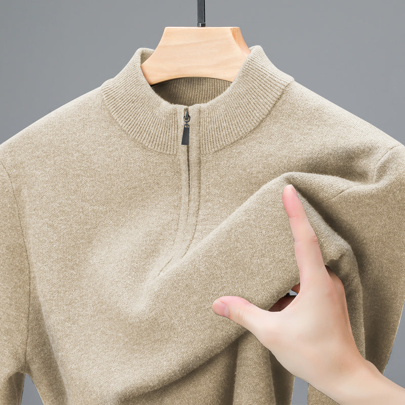 Men's Winter Zipper Collar Sweater - Stylish Comfort
