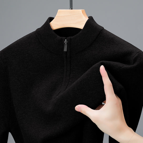 Men's Winter Zipper Collar Sweater - Stylish Comfort