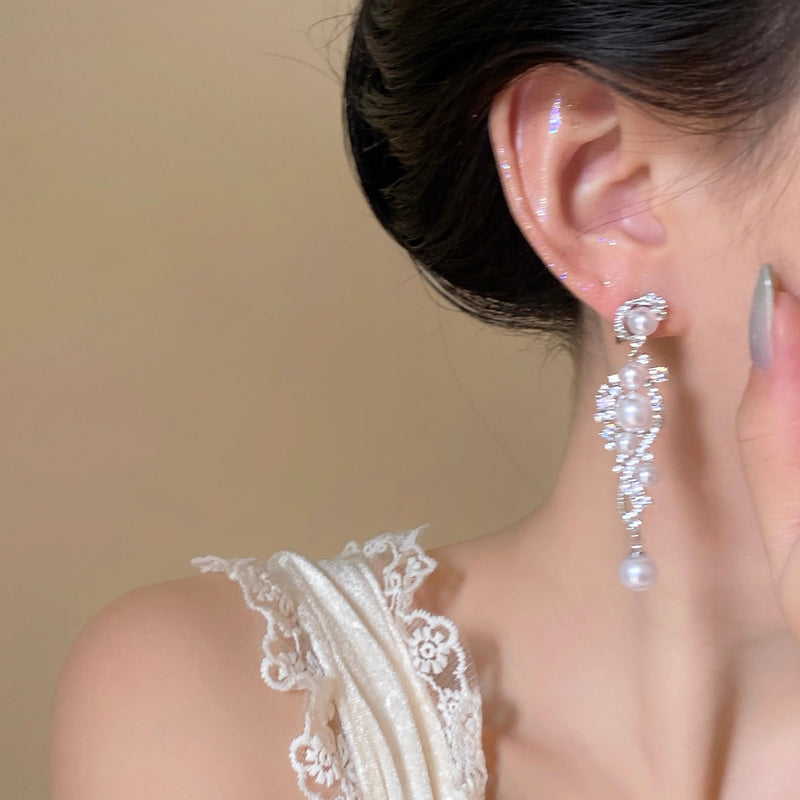 Zircon Pearl Tassel Light Luxury French