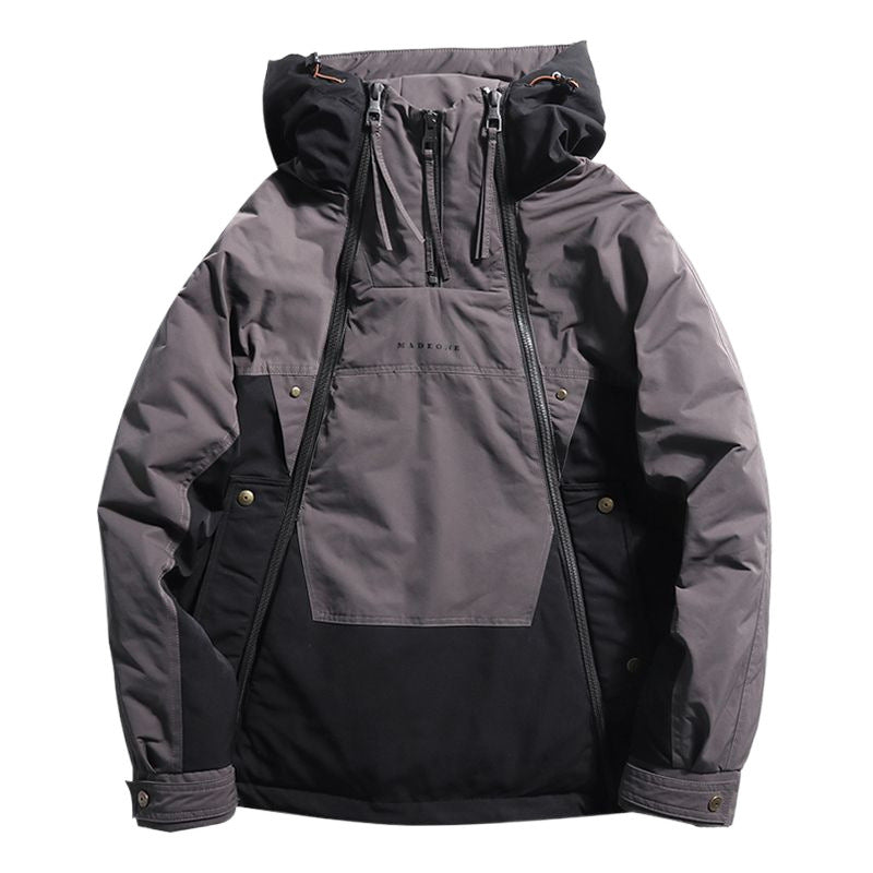 Comfortable Plus Size Down Jacket with Double Zipper