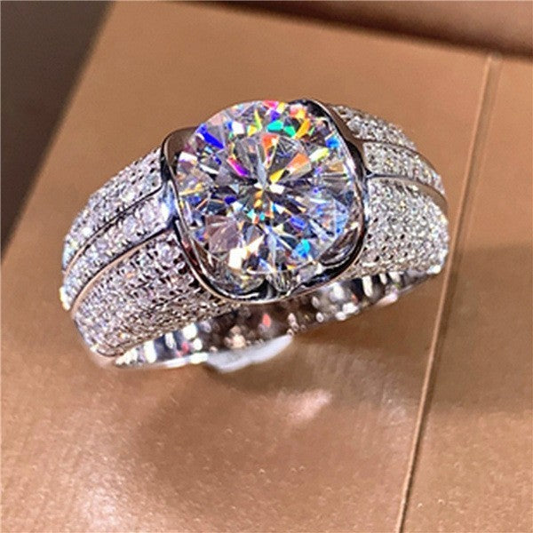 Fashion And Fully-jewelled Female Zircon Ring